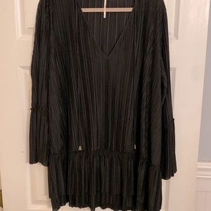 Brand new Free People black short dress with crinkle pleats